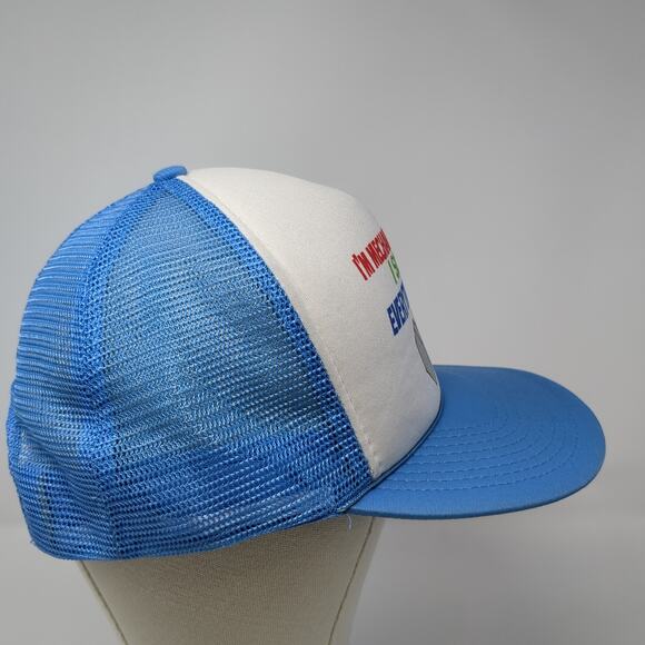 I'm Mechanically Inclined I Screw Up Snapback Trucker Hat Blue One Size - Picture 5 of 9